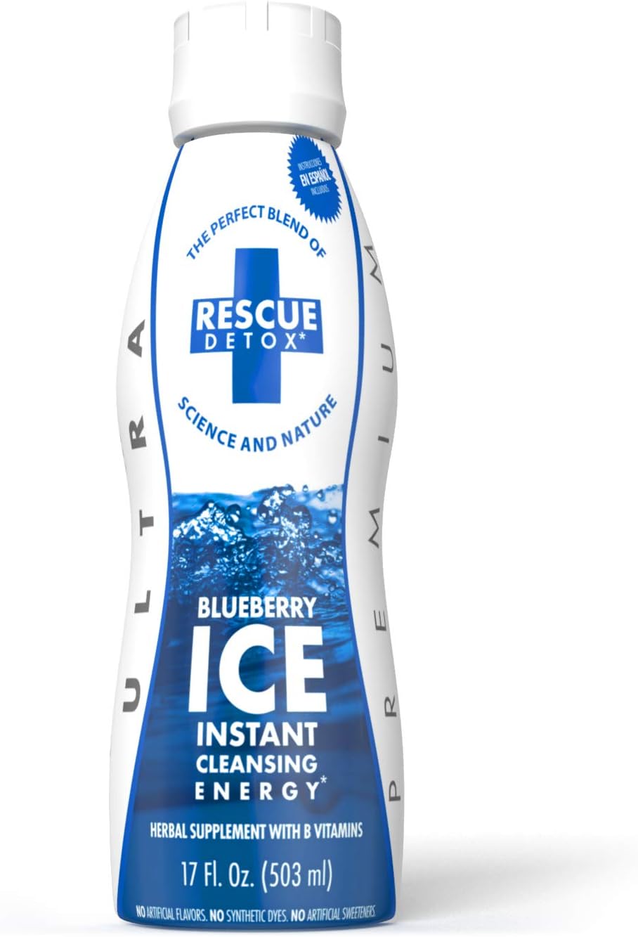 Rescue Detox ICE - Blueberry Flavor | Maximum Strength (32oz) (17oz, Blueberry)