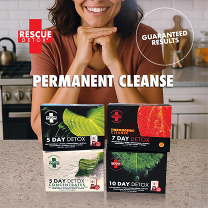 Rescue Detox 10 Day Permanent Detox Kit - 132ct Capsules | Comprehensive Full Body Cleanse with Bonus Instant ICE Caps